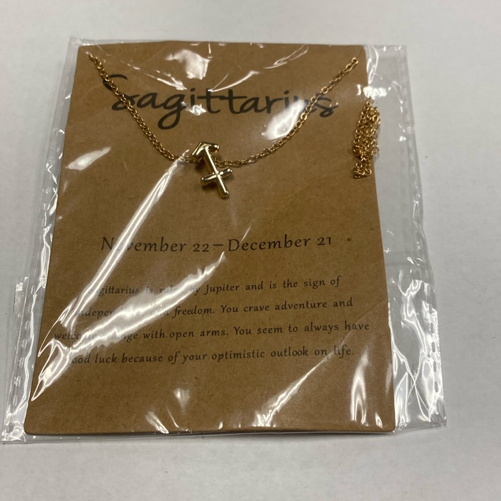 1Pc Zodiac Sign Sagittarius Gold Necklace